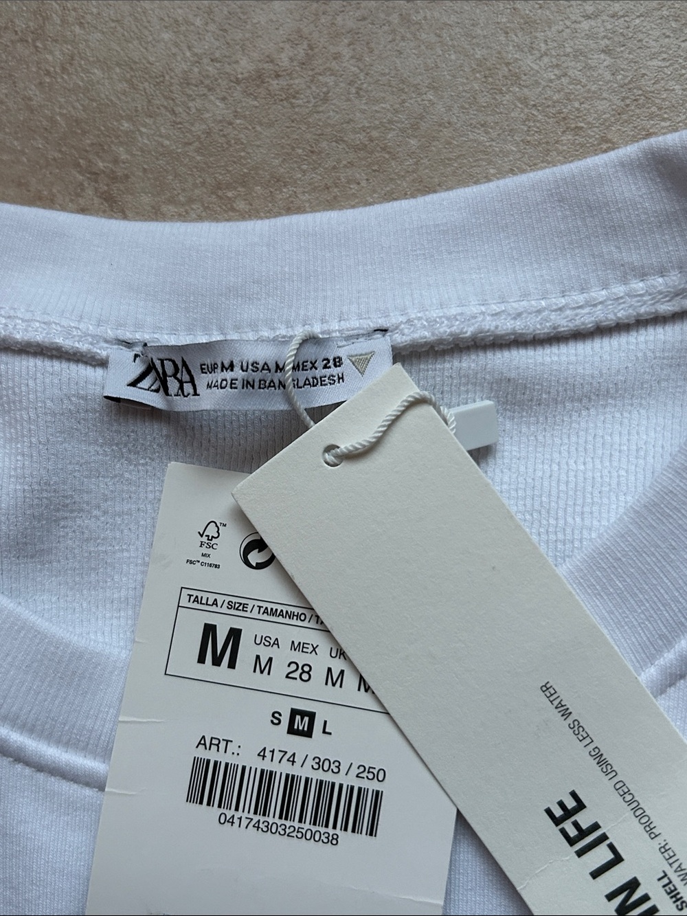 Zara White Ribbed Crewneck Crop Tank - Picture 2 of 3